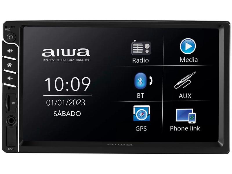 Aiwa Infotainment 464V2 コンピュータモニター Central Aiwa Multimídia 2 Din com Espelhamento Bluetooth 7” Touch